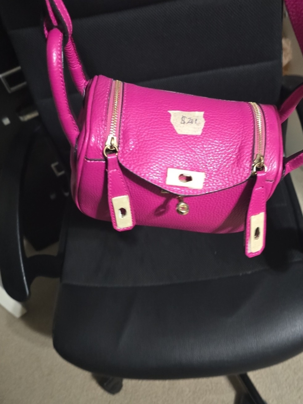 Stylish Pink Leather Crossbody Bag - Brand